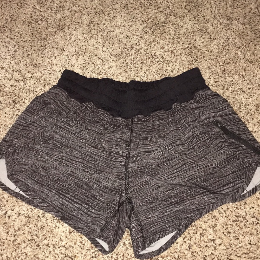 Lululemon Black and Grey elastic running shorts